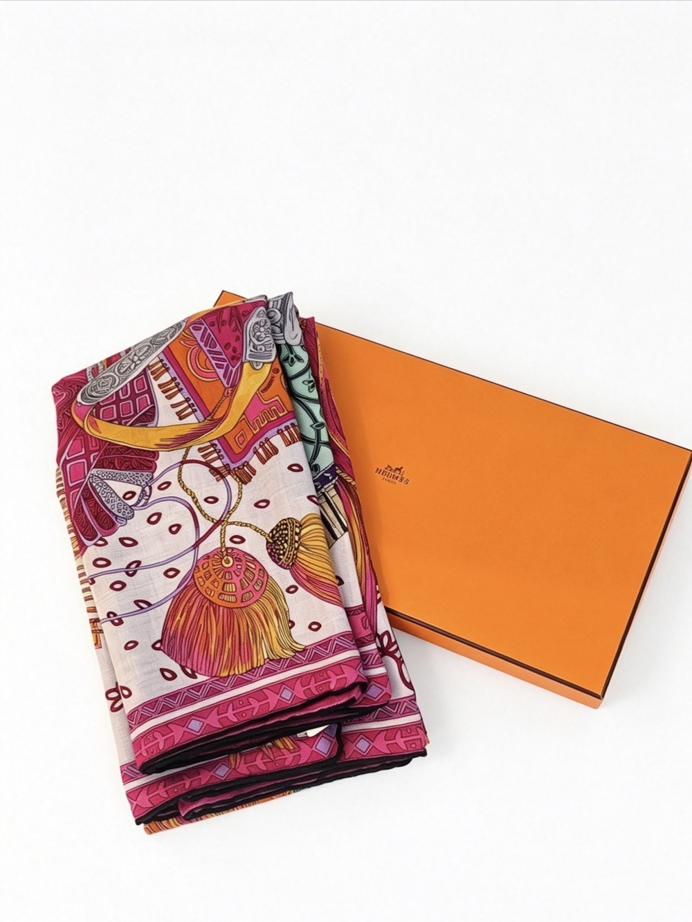 Hermès  Cavaliers du Caucase Silk Cashmere Scarf